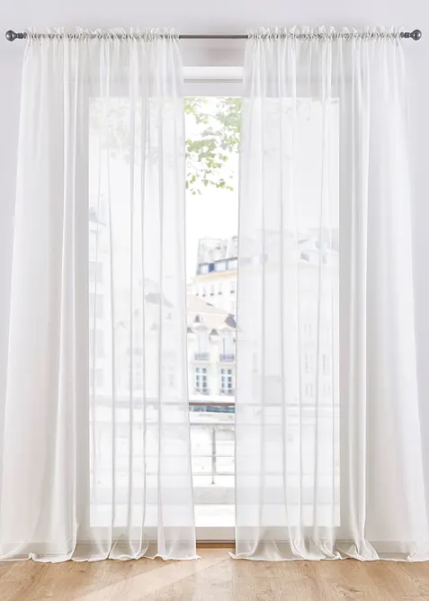 Gardiner i lett voile med l&oslash;pegang, bonprix