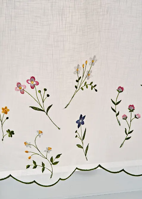 Gardinkappe med blomsterbroderi, bonprix