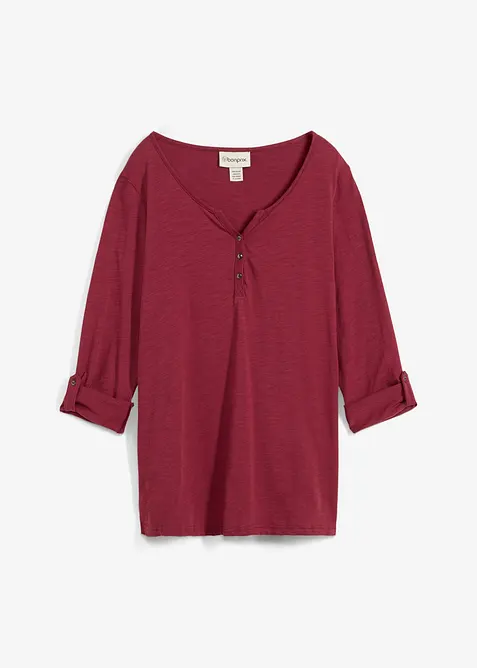 Topp i 100% økologisk bomull med knappestolpe, bonprix