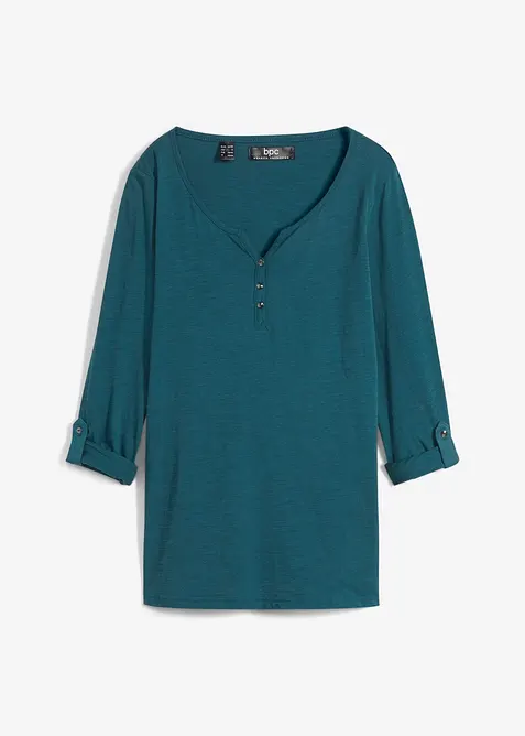 Topp i 100% økologisk bomull med knappestolpe, bonprix