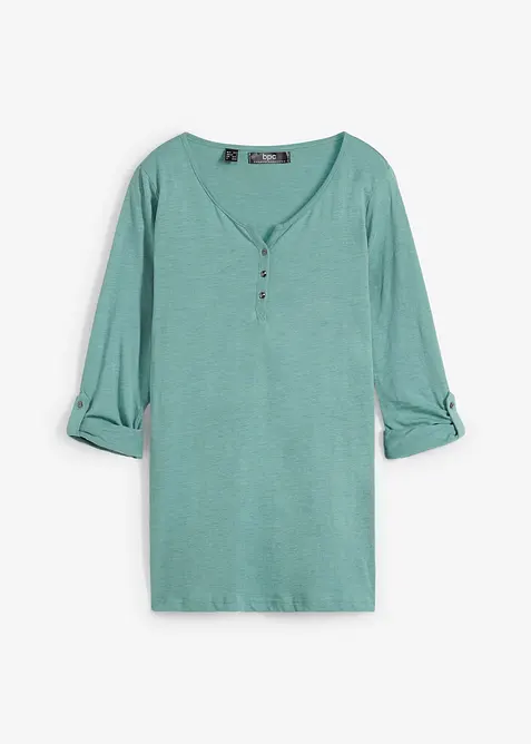 Topp i 100% &oslash;kologisk bomull med knappestolpe, bonprix