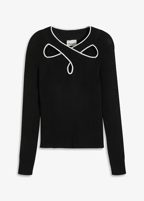 Kort, finstrikket genser, bonprix