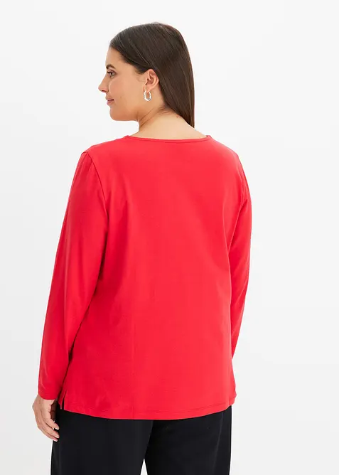 Langermet topp med maljer, bonprix