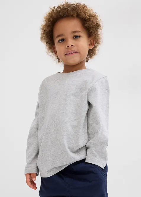 Langermet topp med &oslash;kologisk bomull (3-pack), bonprix