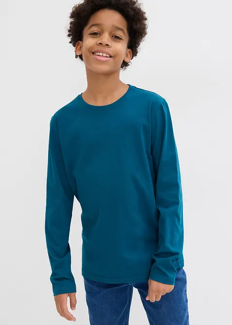 Langermet topp med økologisk bomull (3-pack), bonprix