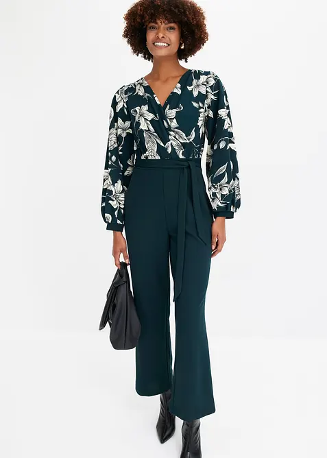 Jersey-jumpsuit i omslagsmodell, bonprix