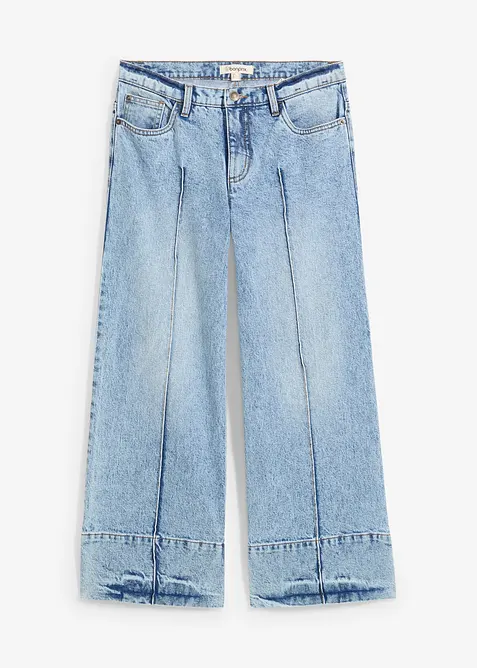 Wide Leg-jeans Mid Waist, cropped, bonprix