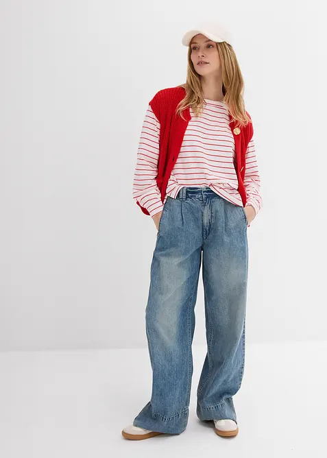 Langermet topp i ren &oslash;kologisk bomull, bonprix