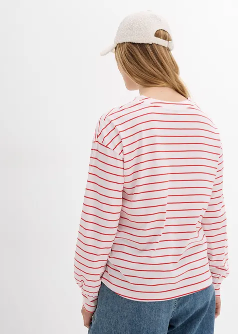 Langermet topp i ren &oslash;kologisk bomull, bonprix