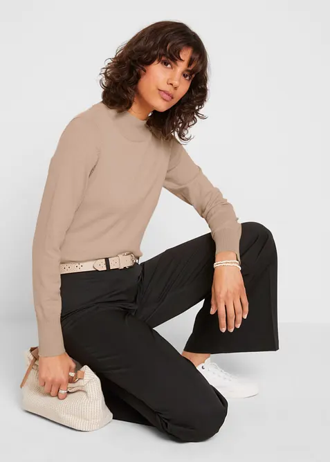 Basic genser med ståkrage, med resirkulert bomull, bonprix