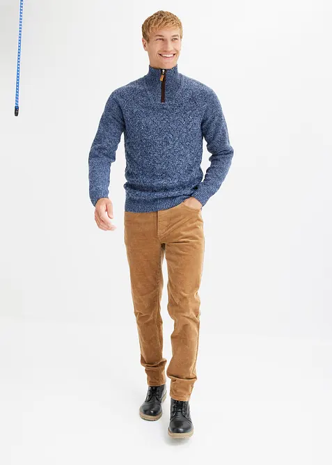 Half zip genser med ull, bonprix