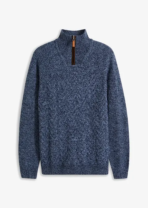 Half zip genser med ull, bonprix