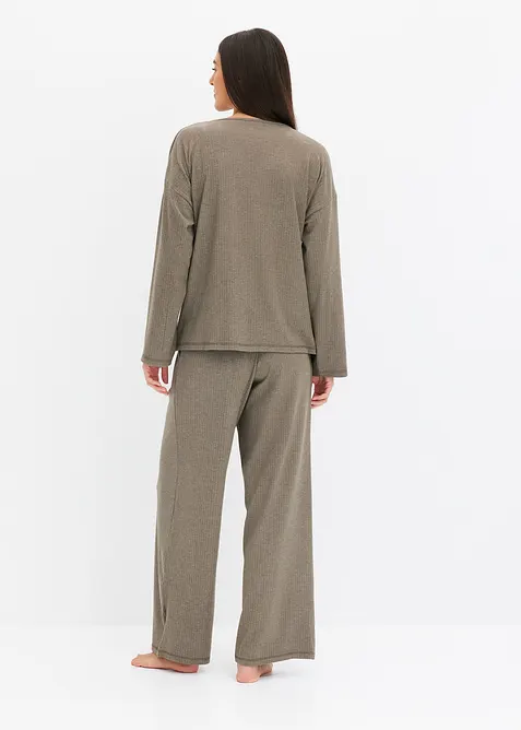 Loungewear-kosedress i mykt, ribbet materiale, bonprix