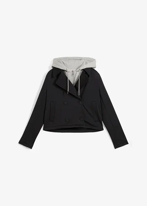 Jakke med hette i kontrastfarge, bonprix