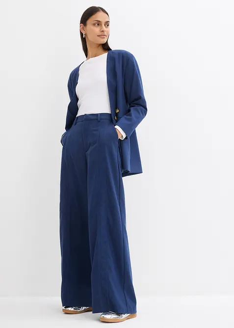 Bukse i viskosemiks med vide ben og h&oslash;y midje, bonprix