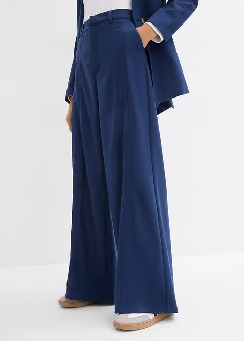 Bukse i viskosemiks med vide ben og h&oslash;y midje, bonprix