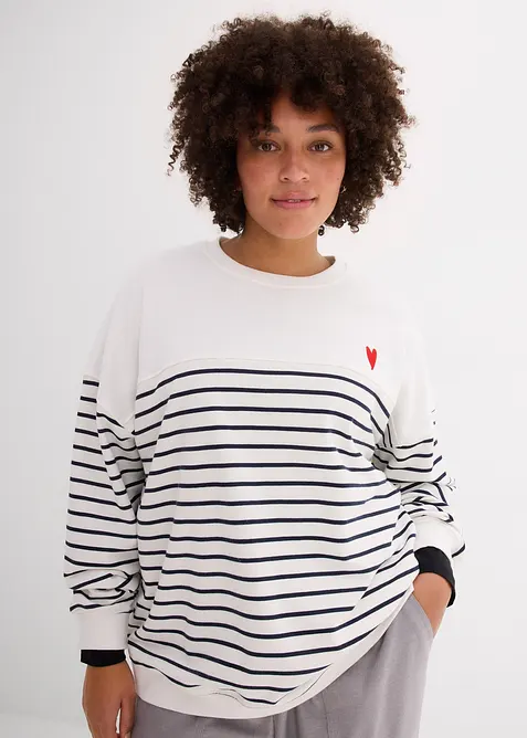 Oversized sweatshirt av bomullsmiks, bonprix