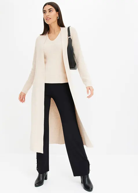 Lang strikkejakke med viskose, bonprix