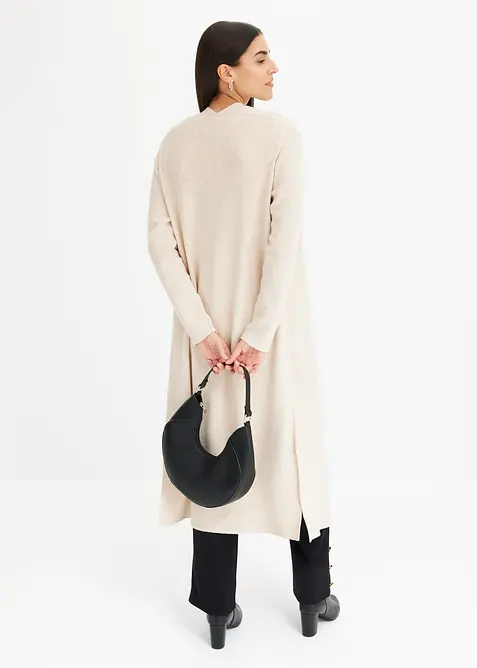 Lang strikkejakke med viskose, bonprix