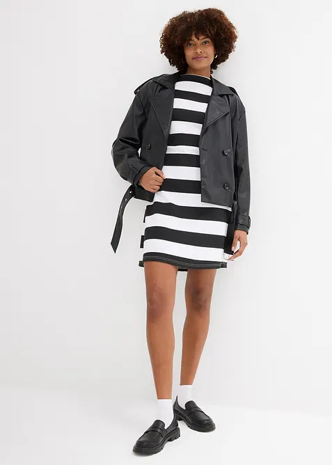 Trikotkjole med ståkrage, bonprix