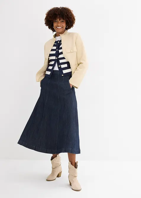 Midiskj&oslash;rt i denim, bonprix