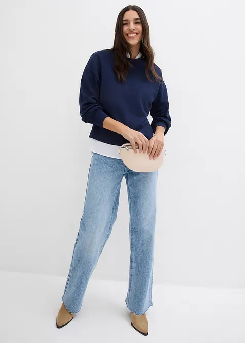 Wide Leg-jeans, High Waist, full Length, bonprix