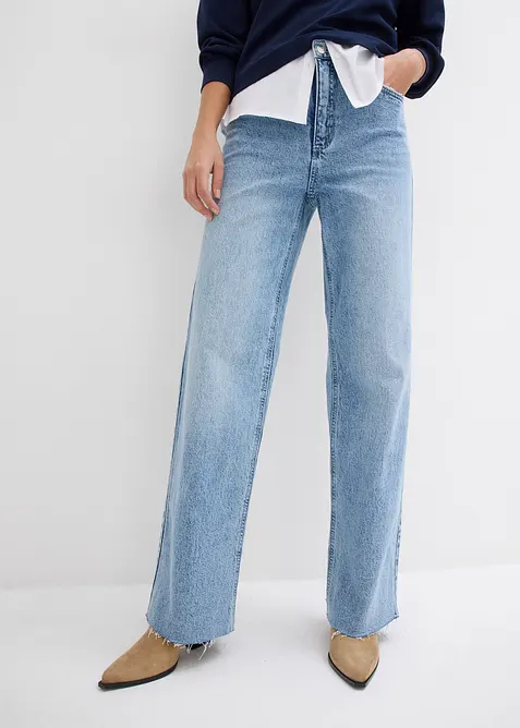 Wide Leg-jeans, High Waist, full Length, bonprix