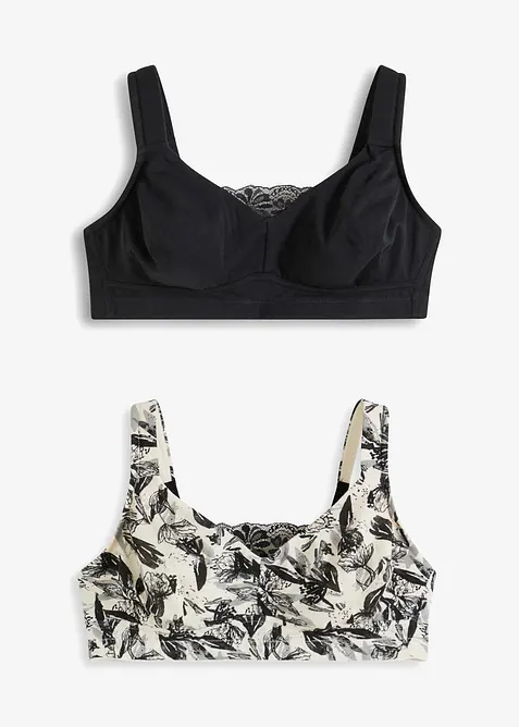 BH uten b&oslash;yle med &oslash;kologisk bomull (2-pack), bonprix