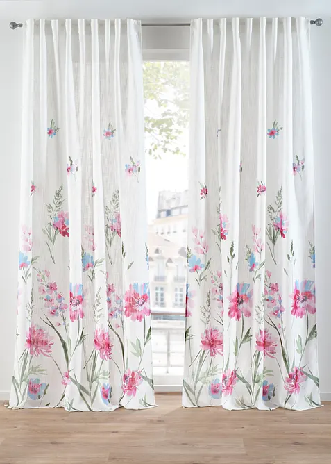 Gardin med blomsterprint (1-pack), bonprix