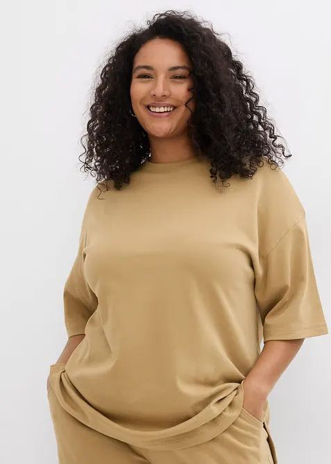 Lang topp i interlock-materiale, bonprix