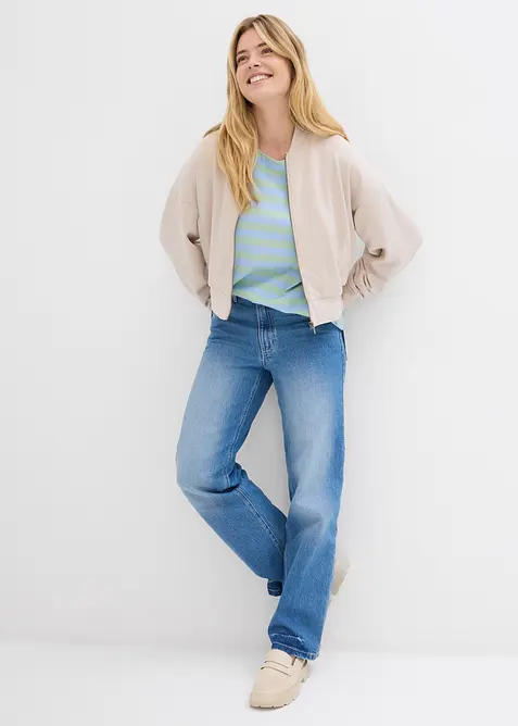 Oversized topp i ren bomull, bonprix