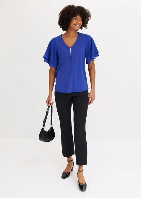 Topp med chiffonermer, bonprix