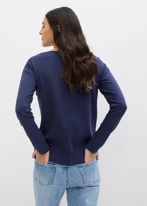 Topp i ren &oslash;kologisk bomull med rund hals, bonprix