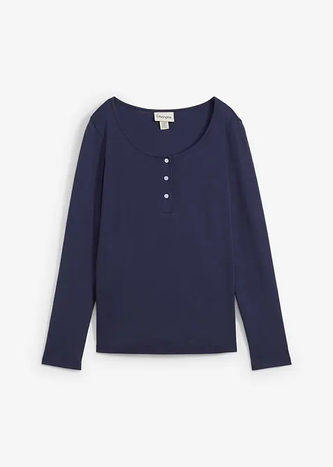 Topp i ren &oslash;kologisk bomull med rund hals, bonprix