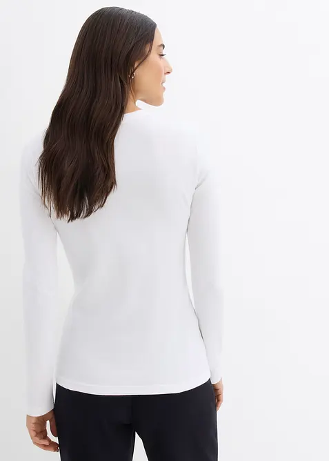 Topp i ribbemateriale med &oslash;kologisk bomull (2-pack), bonprix