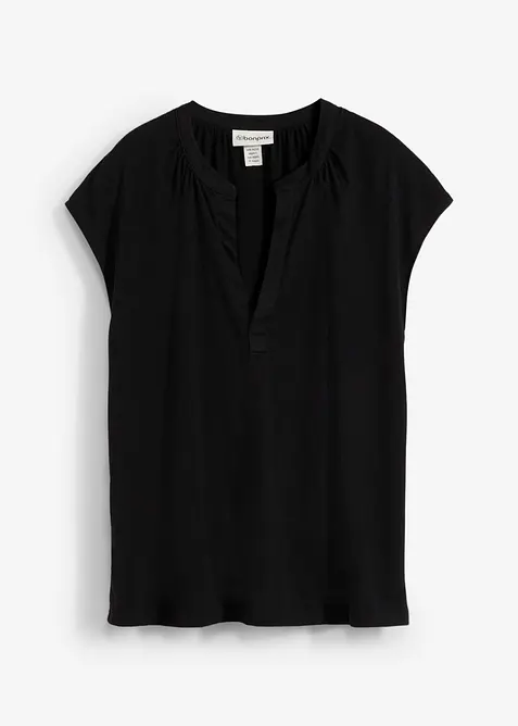 Kortermet topp i viskosemiks og bestefartr&oslash;ye-look, bonprix