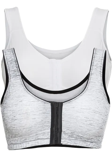 BH uten b&oslash;yle med lukning foran og &oslash;kologisk bomull (2-pack), bonprix