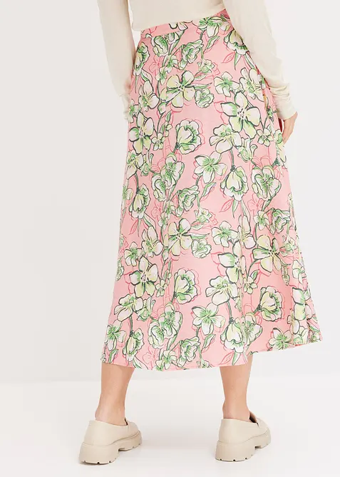 Midiskjørt i lett viskosemiks, bonprix