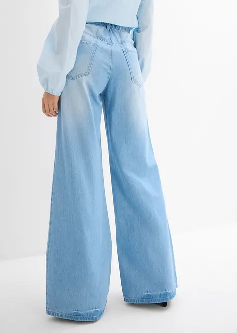 Wide-Leg-jeans, High Waist, Full Length, komfortlinning, bonprix