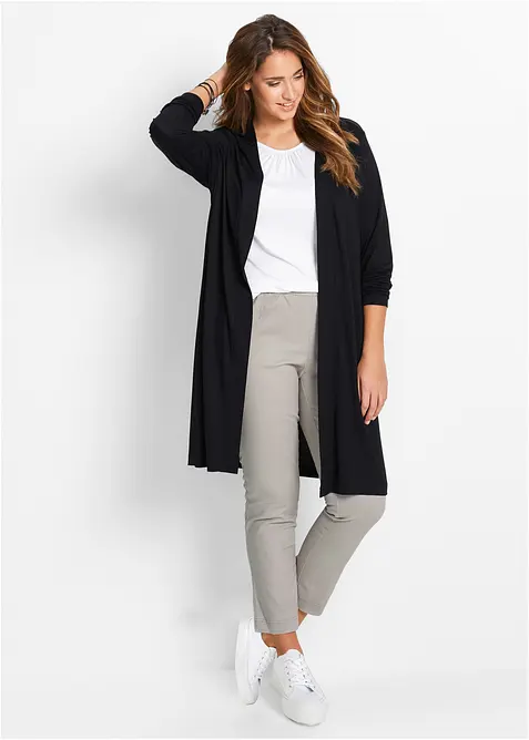 Lang trikotjakke i myk viskosemiks, bonprix