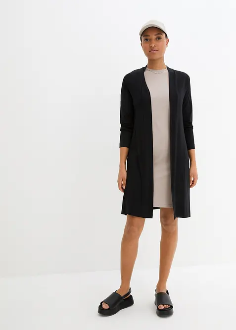 Lang trikotjakke i myk viskosemiks, bonprix