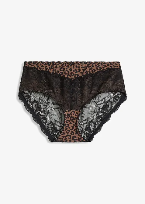 Truse med h&oslash;y midje og delikate blonder, bonprix