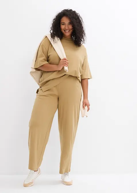 Lang topp i interlock-materiale, bonprix