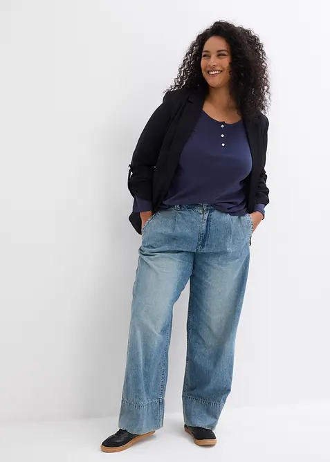 Topp i ren &oslash;kologisk bomull med rund hals, bonprix