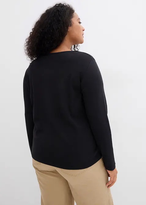 Langermet topp i &oslash;kologisk bomull, bonprix