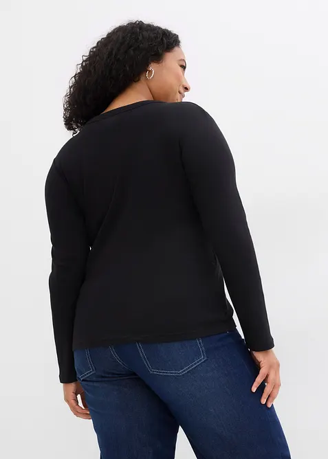 Topp i ribbemateriale med &oslash;kologisk bomull (2-pack), bonprix