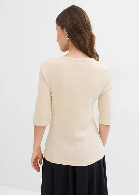 Ribbestrikket topp med &oslash;kologisk bomull (2-pack), bonprix