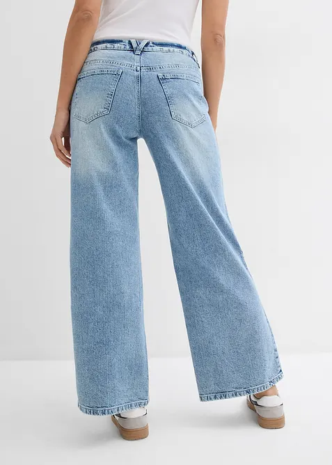 Wide Leg-jeans, Mid Waist, Low Stretch Full Length, bonprix