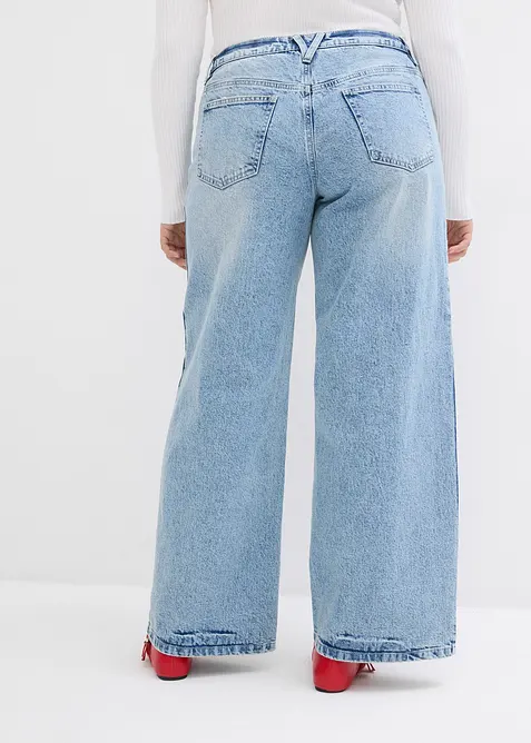 Wide Leg-jeans, Mid Waist, Low Stretch Full Length, bonprix