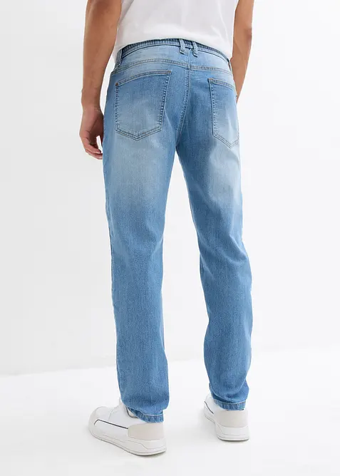 Regular Fit-jeans i lett denim med stretch og elastisk linning, Straight (2-pack), bonprix